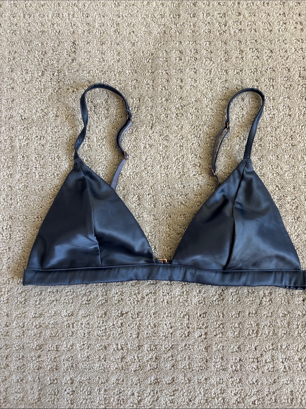 Victoria's Secret Blue Satin Triangle Bralette Women’s Size Medium